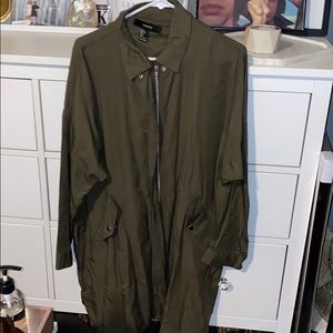 Olive green lightweight trench